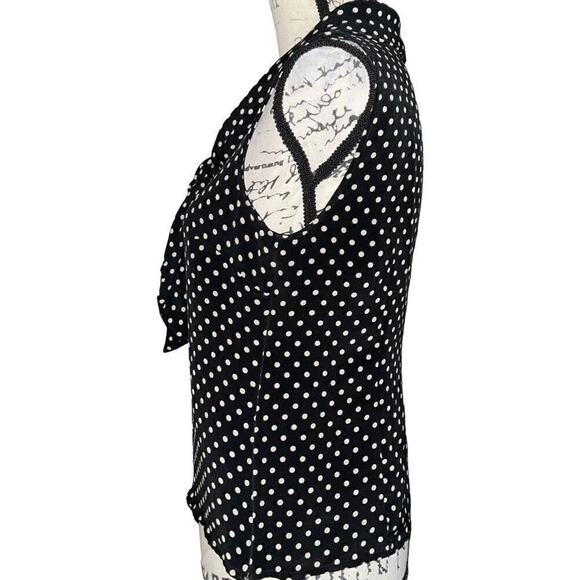 Harold’s black & tan silk sleeveless blouse 8 - Picture 2 of 4